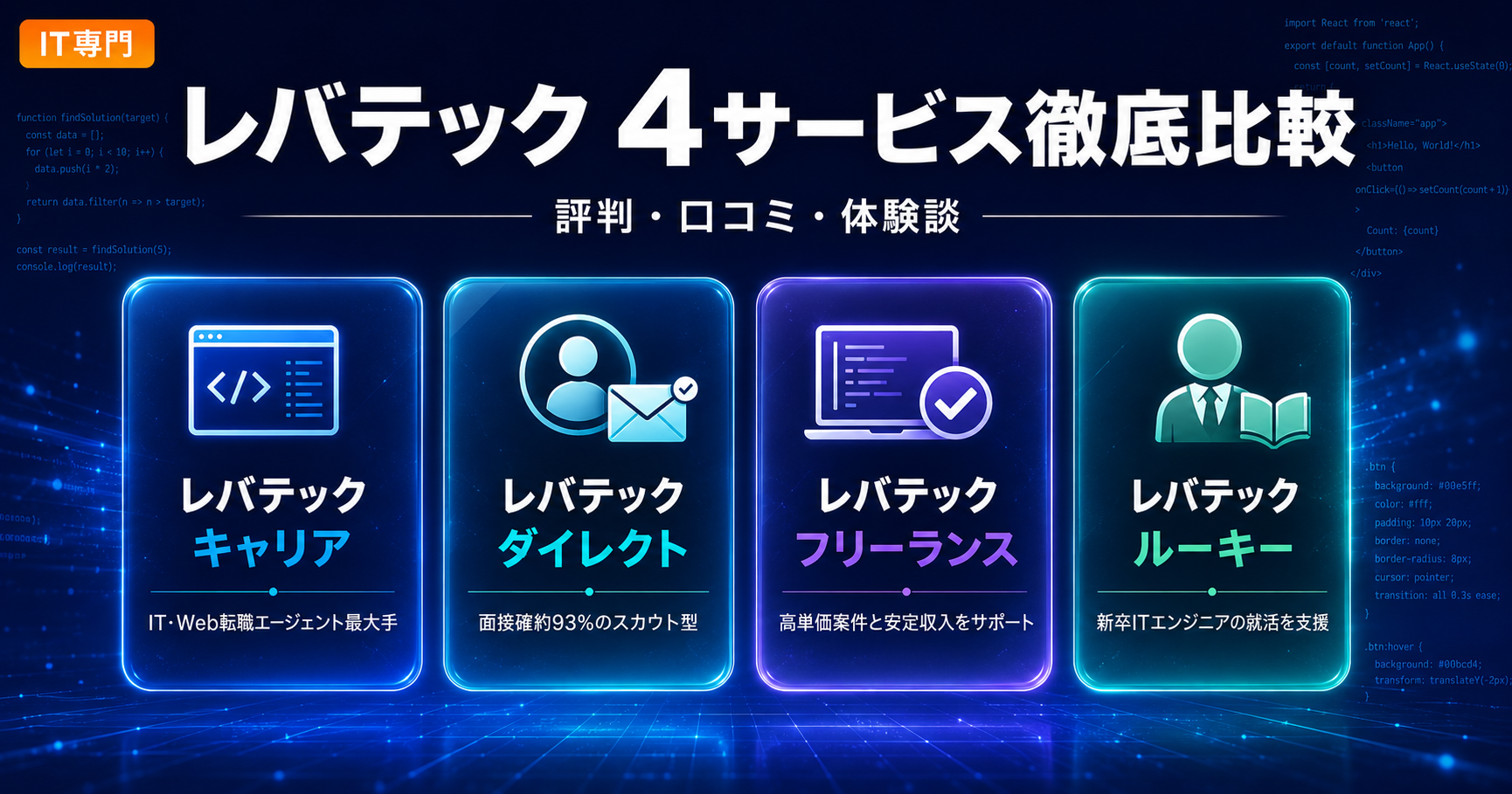 レバテック4サービス徹底比較
